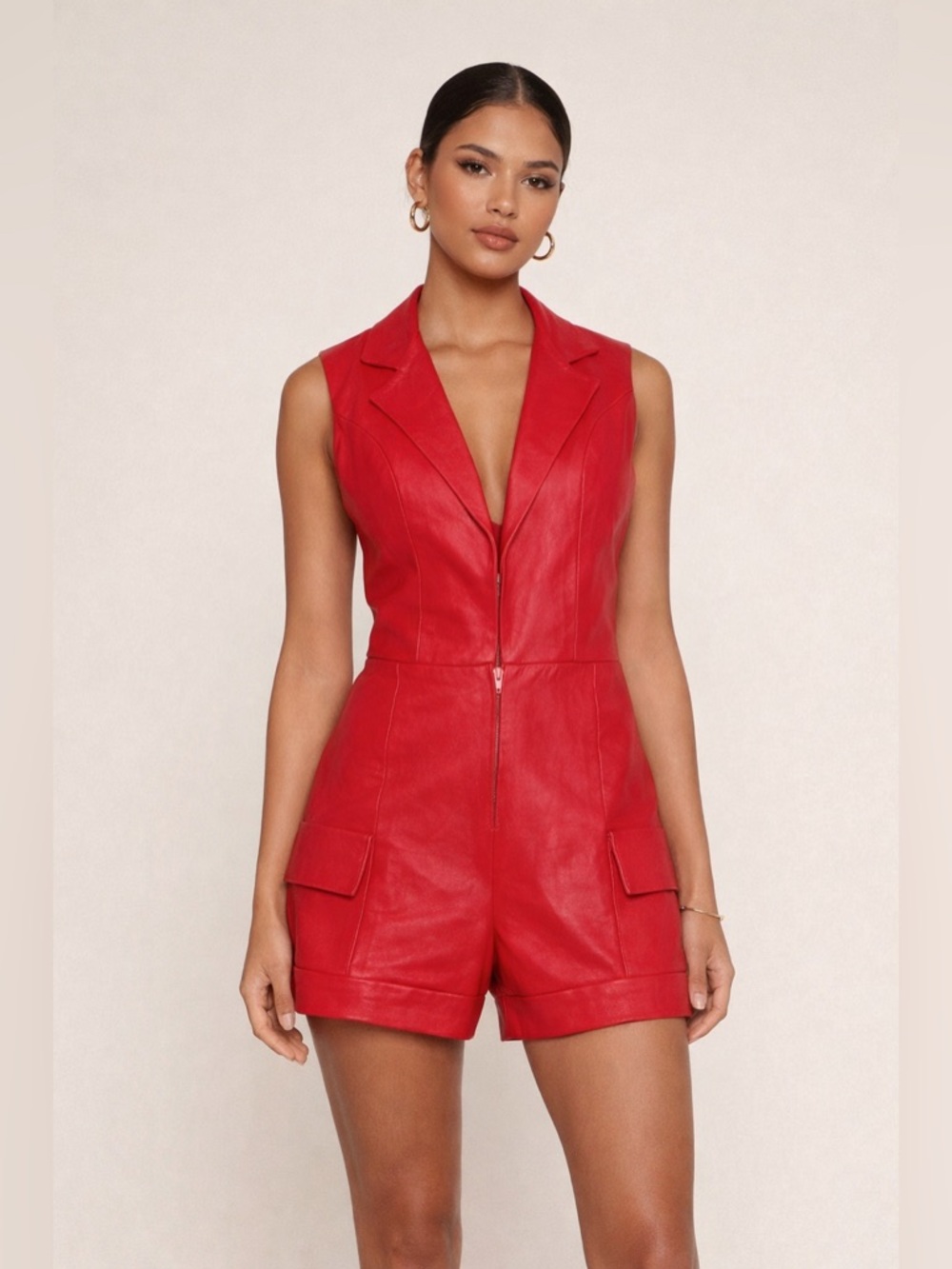 Bryan Hearns custom pink leather romper